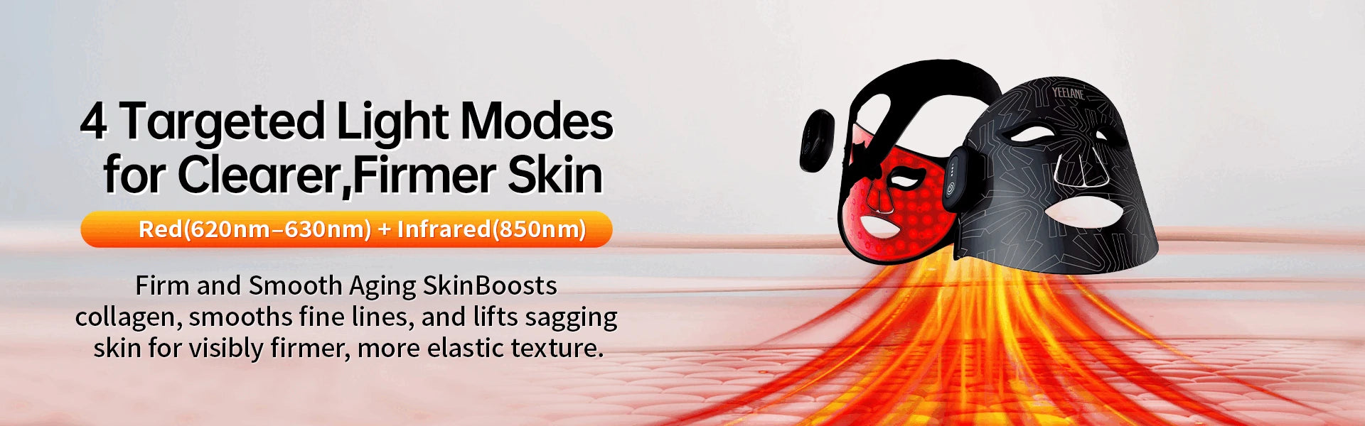 red light , firm and smooth aging skinboosts