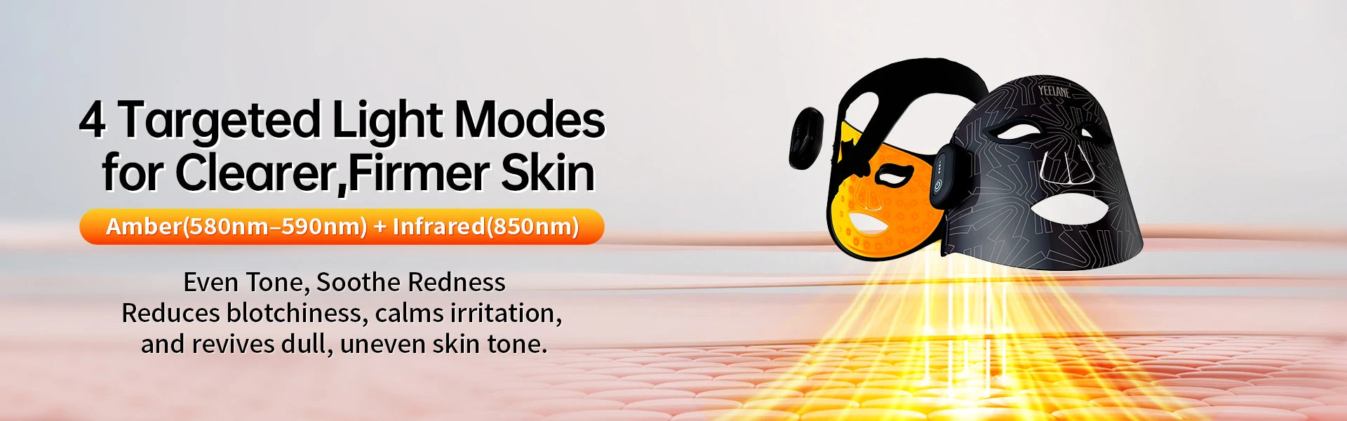 amber light , eben tone , soothe redness, reduces blotchiness, calms irritation,